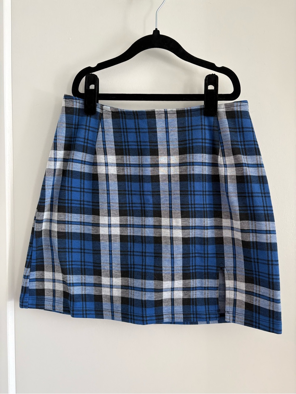 Motel Rocks Blue Black White Plaid Mini Skirt